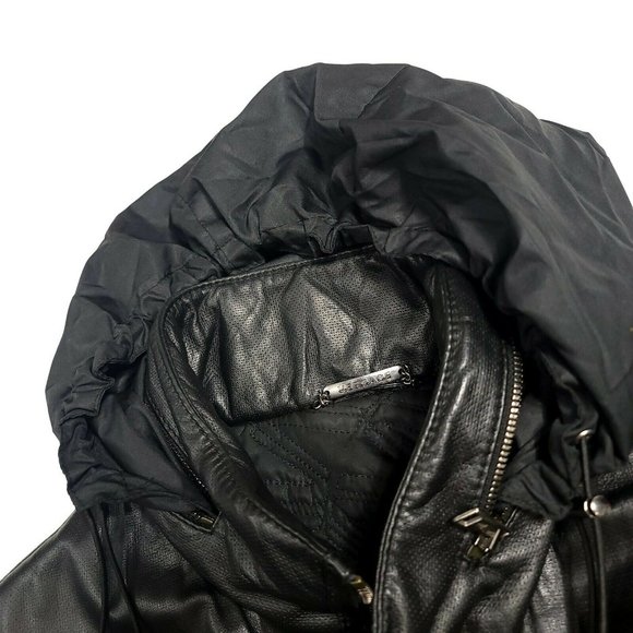 Versace (IT56/L) Collection Essential Leather Bomber Jacket - Black Lamb Mint - Picture 6 of 6